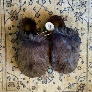 Maeve Fuzzy Faux Fur Slippers